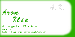 aron klie business card